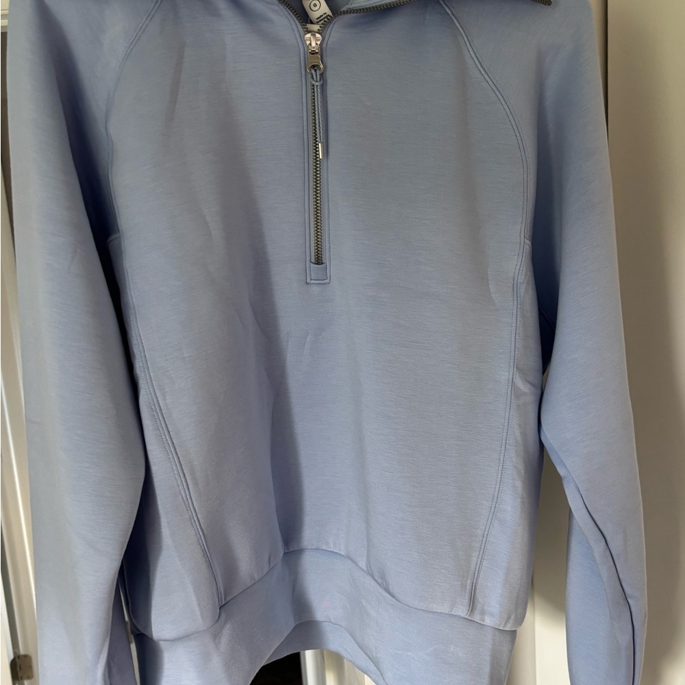 SPANX Air Essentials Light Blue 1/2 zip pullover